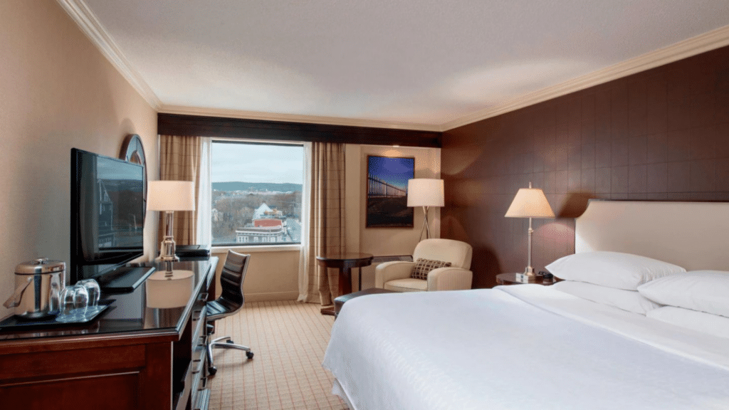 Spacious downtown hotel room included with the Atlantic Canada Revealed Winner's Choice experience.