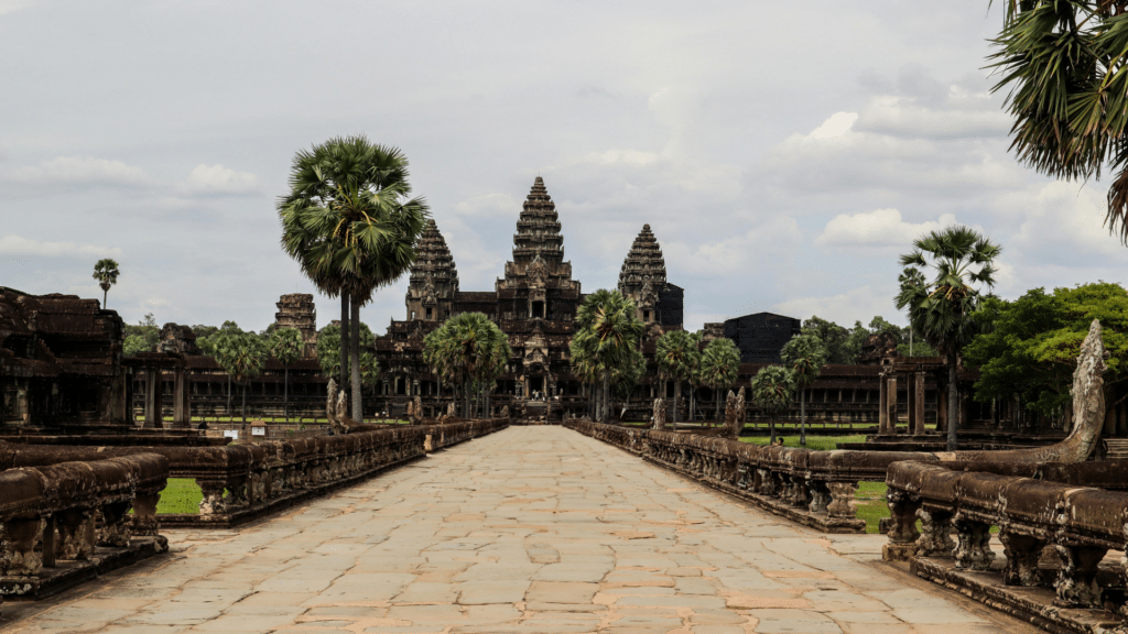 Angkor Wat entrance in Siem Reap featured in the Cambodia auction package
