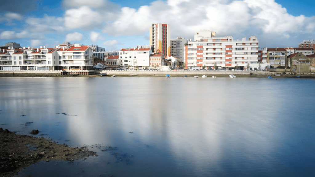Lisbon waterfront and historic skyline along the Tagus River